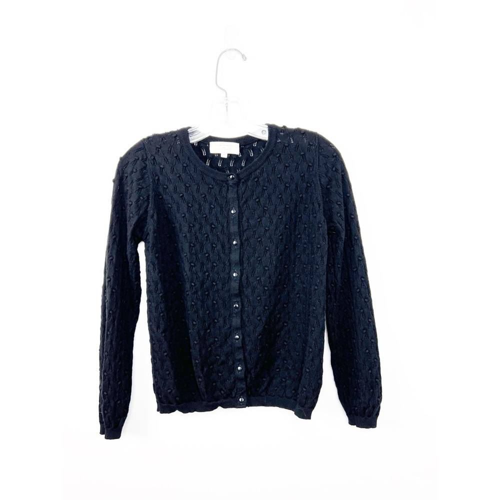 Sezane Black Cable Knit Cardigan